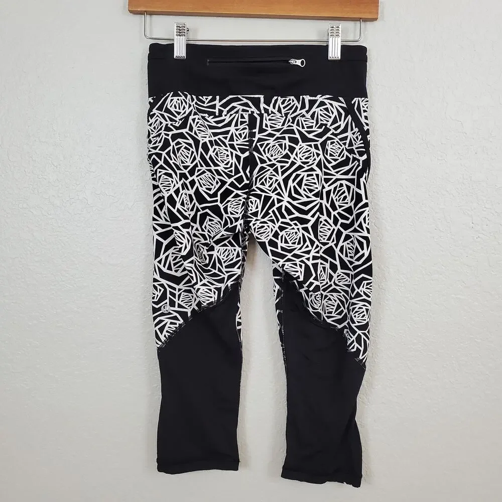 Lululemon Leggings‎ Womens Size 2 Real Quick Crop Full-On Luxtreme Posey Black